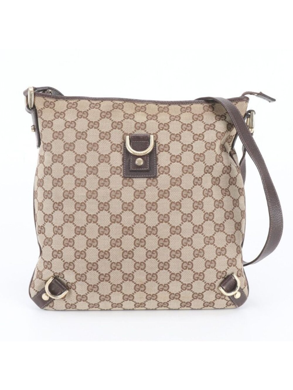Gucci GG Canvas Abbey Leather Shoulder Bag Crossbody Messenger Business